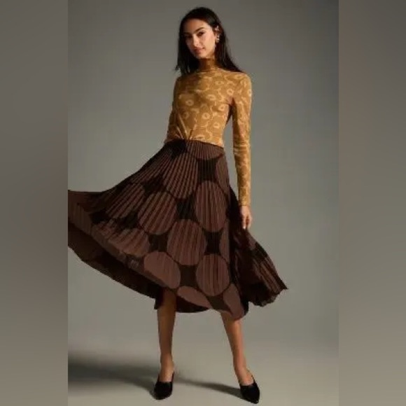 Marimekko Dresses & Skirts - Marimekko Brown Midi A-Line Skirt Kyllikki Kivet Size Small